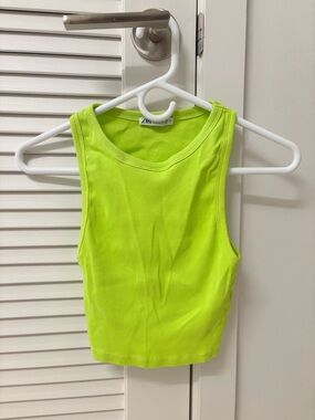 ZARA BASIC RIB TANK TOP CROPPED
